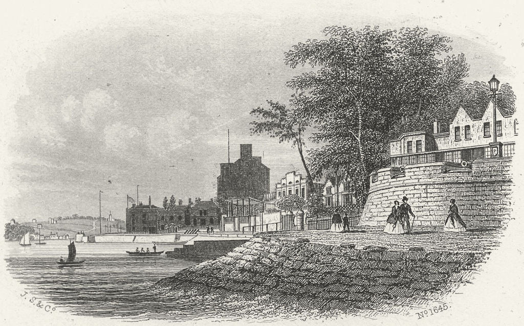ISLE OF WIGHT. West Cowes. IOW c1850 old antique vintage print picture